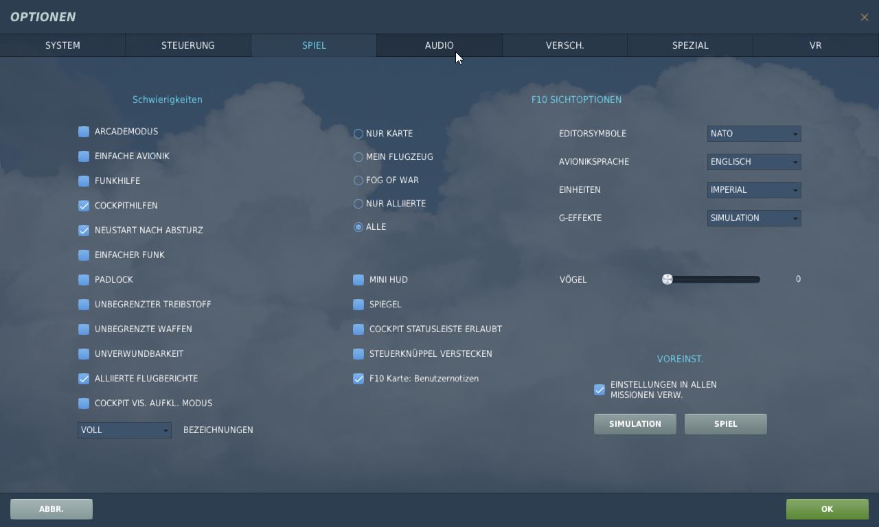 DCS Settings Game